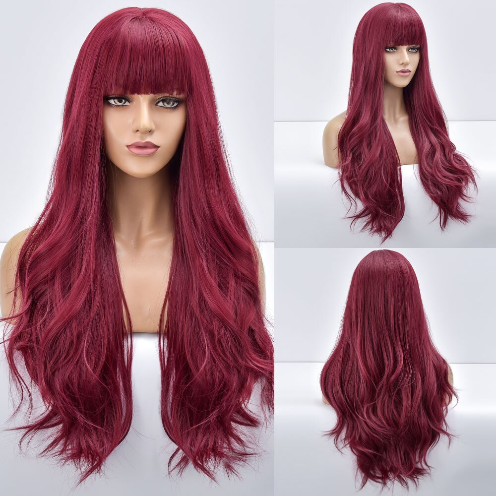 Blonde Body Wave Synthetic Wigs For Women Long Wave White Lolita Cosplay Party Natural Heat Resistant Hair