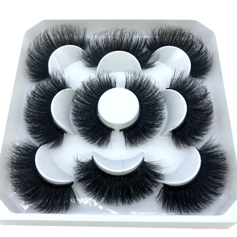 5 pairs 8-25mm natural 3D false eyelashes fake lashes Mink Lashes extension