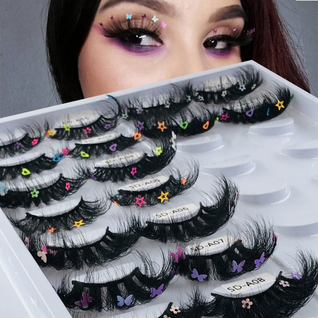 Faux Mink 25mm Lashes With Butterflys or flowers On Them Full Strip False Eyelashes Butterfly Lash For party