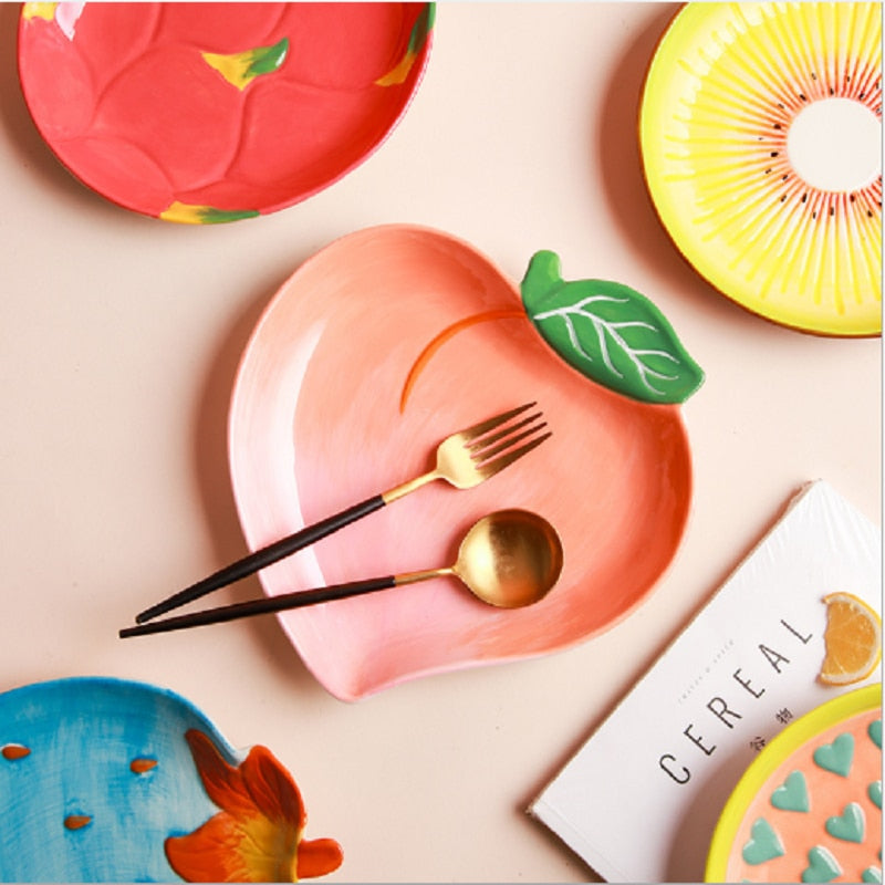 Fruit Shaped Ceramic Salad Plate Creative Cute Household Dishes Snack Dishes Withunfathomable Plate
