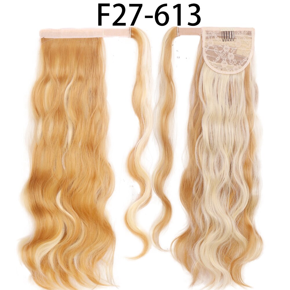 Synthetic Ponytail Extension Long Black Drawstring Wavy Ponytail Hair for Women Body Wavy Ponytail