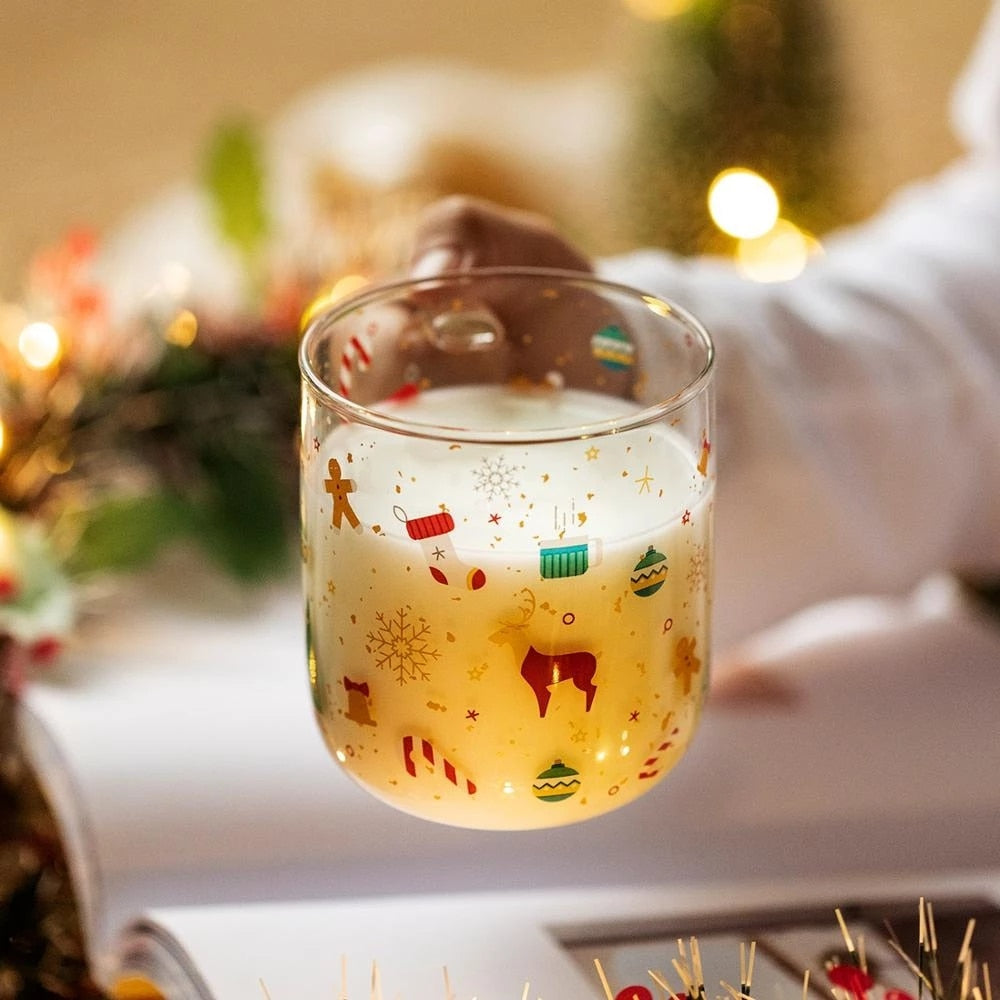 Cartoon Flower Coffee Mug Glass Water Cup Handgrip Milk Breakfast Drinkware Cup