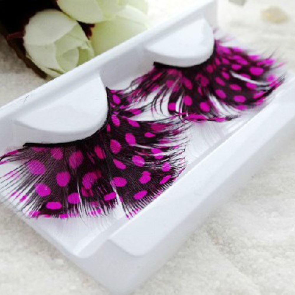 1Pair Bushy Feathers Exaggerate False Eyelashes Stage Catwalk Art Fake Eyelashes 100% Handmade Eyelash Extension