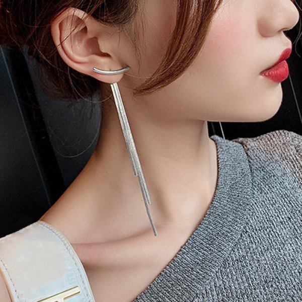 Women Long Tassel Earrings Korean Sweet Butterfly Rhinestone Earring Elegant Geometric Hanging Earring Jewelry