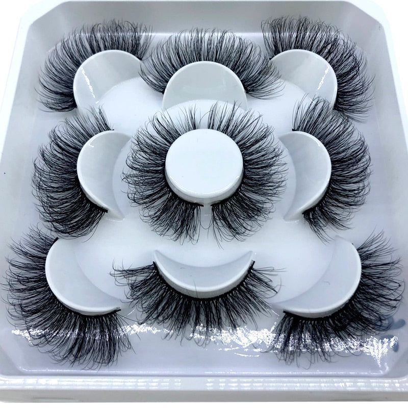 5 pairs 8-25mm natural 3D false eyelashes fake lashes Mink Lashes extension