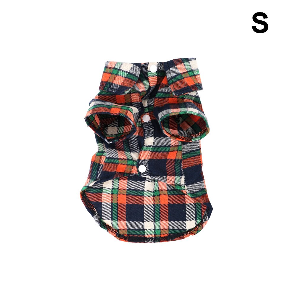 Soft Cotton Short Sleeve Shirts Pet Dog Cat Kitten Clothes Puppy Kitten Clothing Plaid T Shirt