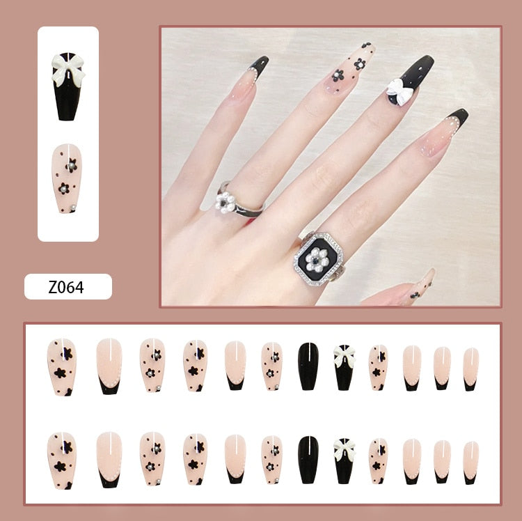 24Pcs/Set 3D Butterfly Bow Bride Fresh and Elegant White Wear DIY Manicure Nail Art Tools
