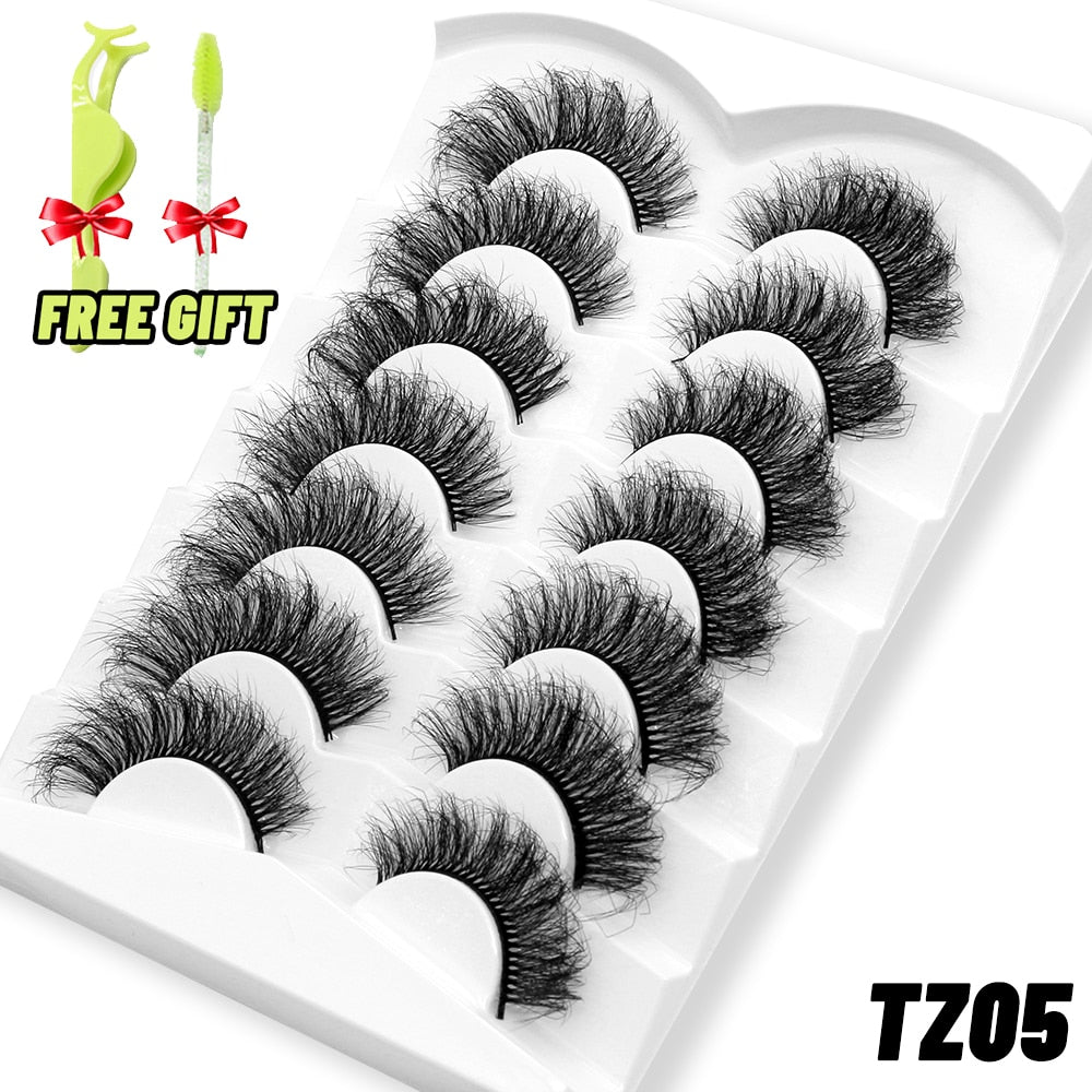 Lashes 5/7 Pairs Eyelashes Faux Mink Eyelashes Long Lasting Fluffy Mink Lashes Dramatic Volume lashes Extension Thick Long