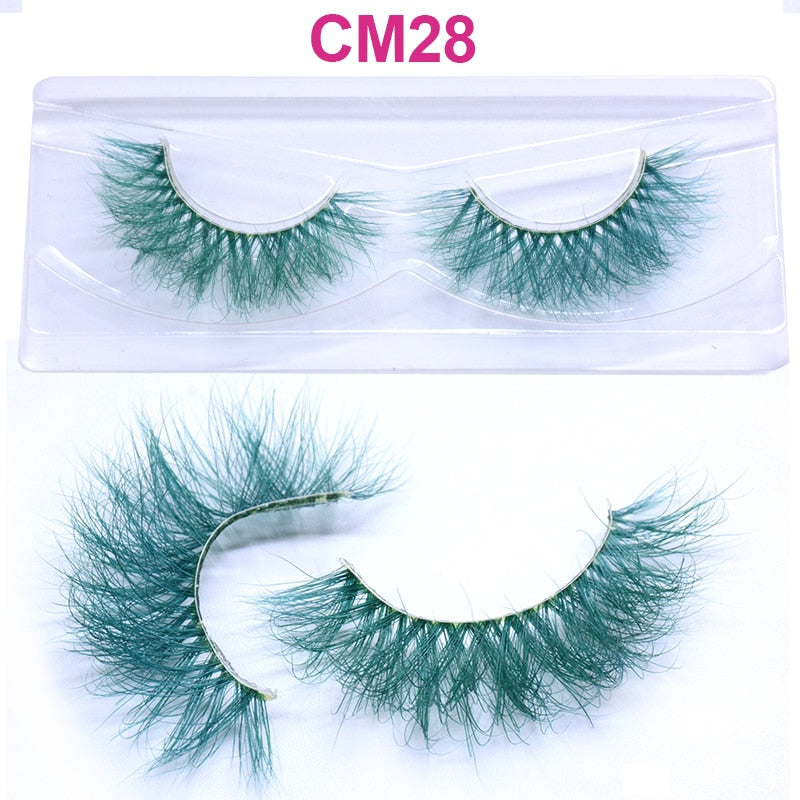 7 Colors Rainbow Eyelashes Princess Cilia Real Mink Fluffy Colored False Lashes for Halloween Party Cosplay