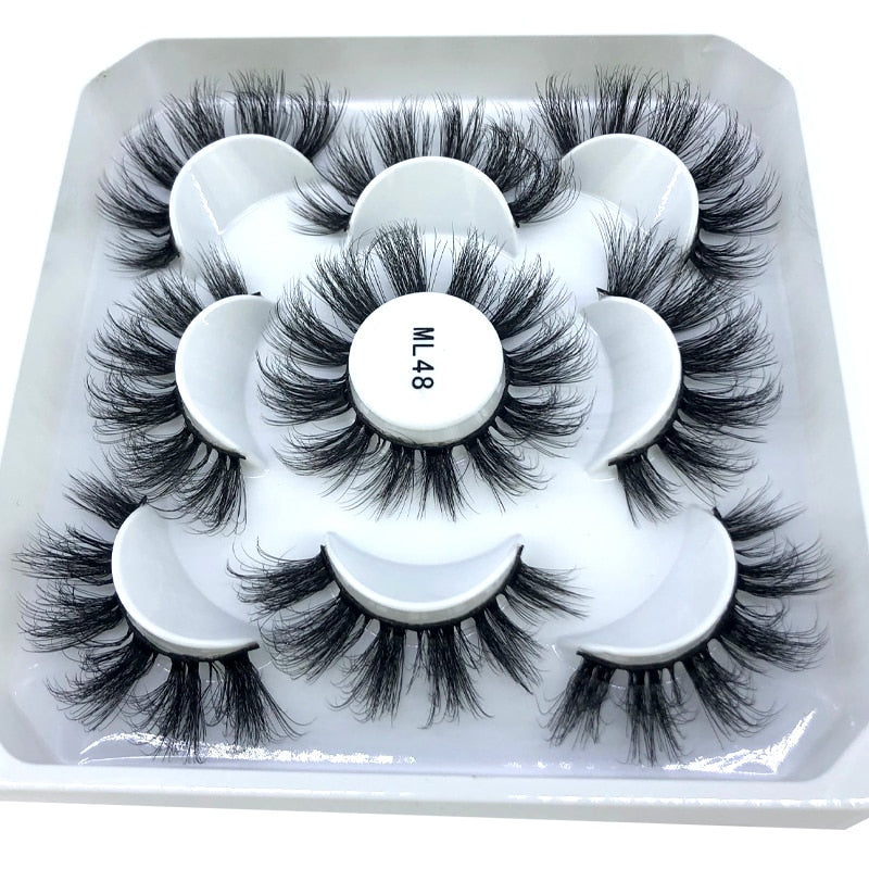 5 pairs 8-25mm natural 3D false eyelashes fake lashes Mink Lashes extension