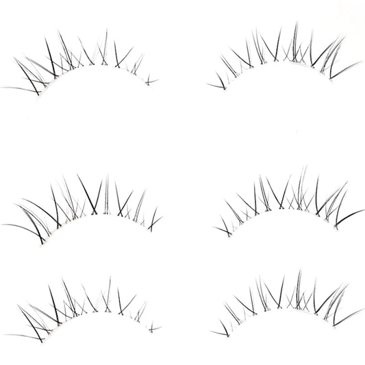 3Pair handmade false Natural eyelashes with long Thick cross Transparent soft stem eyelash