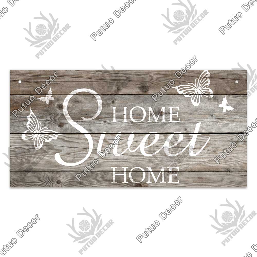 Putuo Decor Home Wooden Signs Family Wood Wall Plaque Wood Art Home Decor for Friendship Wooden Pendant Home Wall Decoration