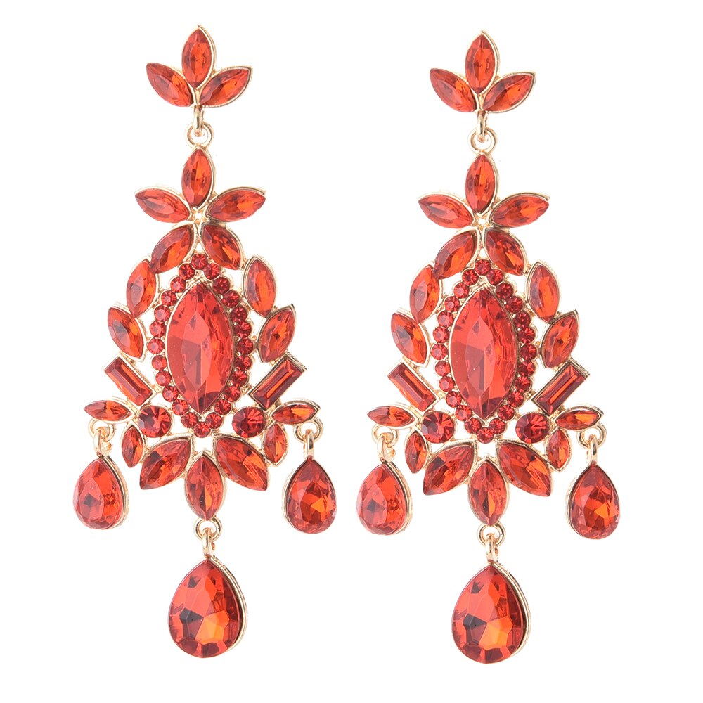 Colorful Crystal Earrings Jewelry Clear Pure Rhinestone Earring Accessories