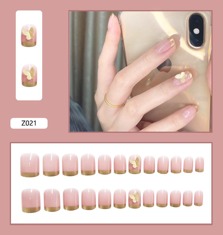 24Pcs/Set 3D Butterfly Bow Bride Fresh and Elegant White Wear DIY Manicure Nail Art Tools