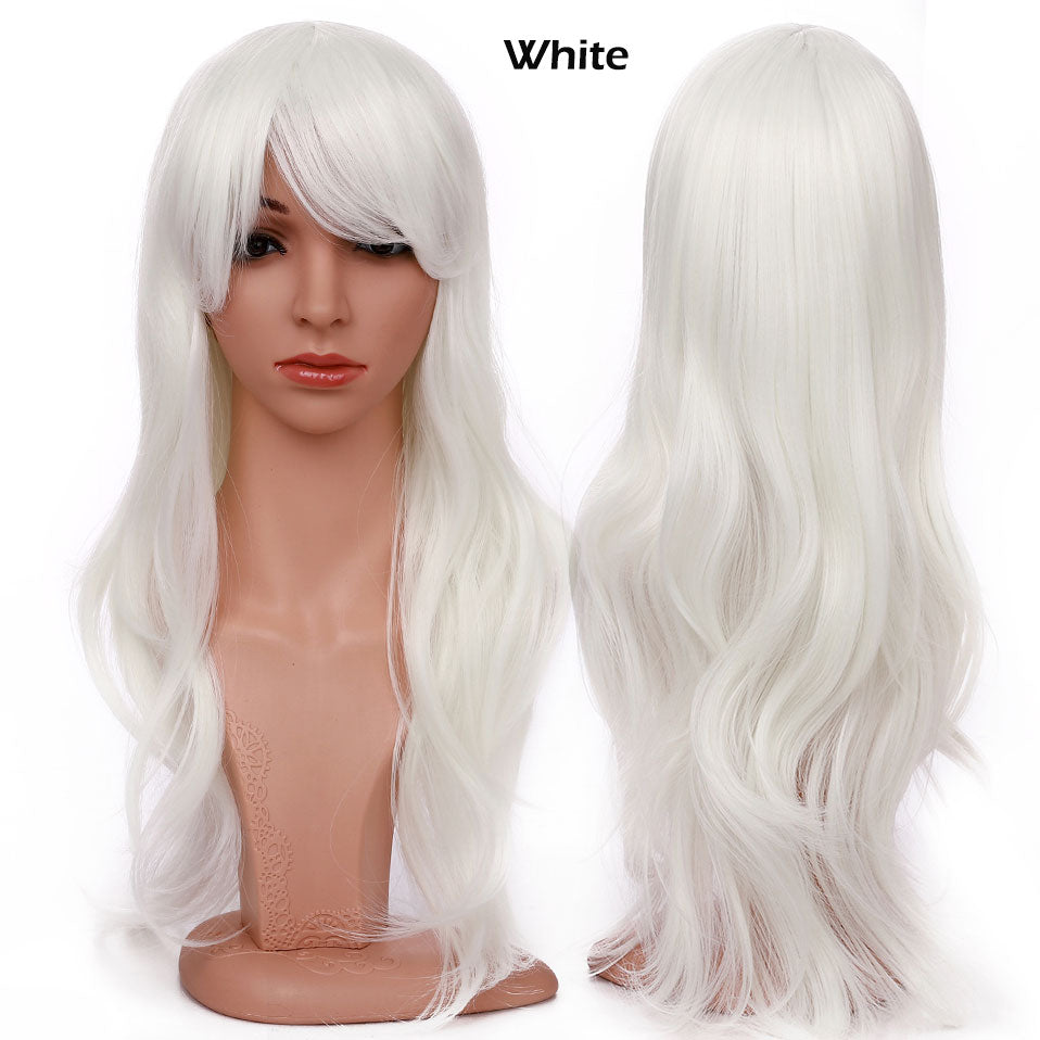 S-noilite Synthetic 28colors 22inch Loose Wave Wigs Halloween Cosplay Wig Blue Red Pink Grey Purple Hair Cosplay