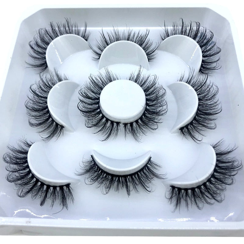 5 pairs 8-25mm natural 3D false eyelashes fake lashes Mink Lashes extension
