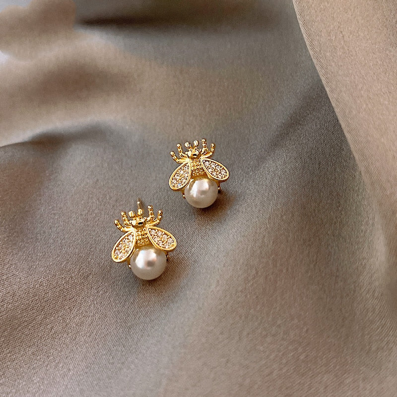 Geometric Pearl Earring Classic Pineapple Pearl Stud Earrings Earrings Jewelry