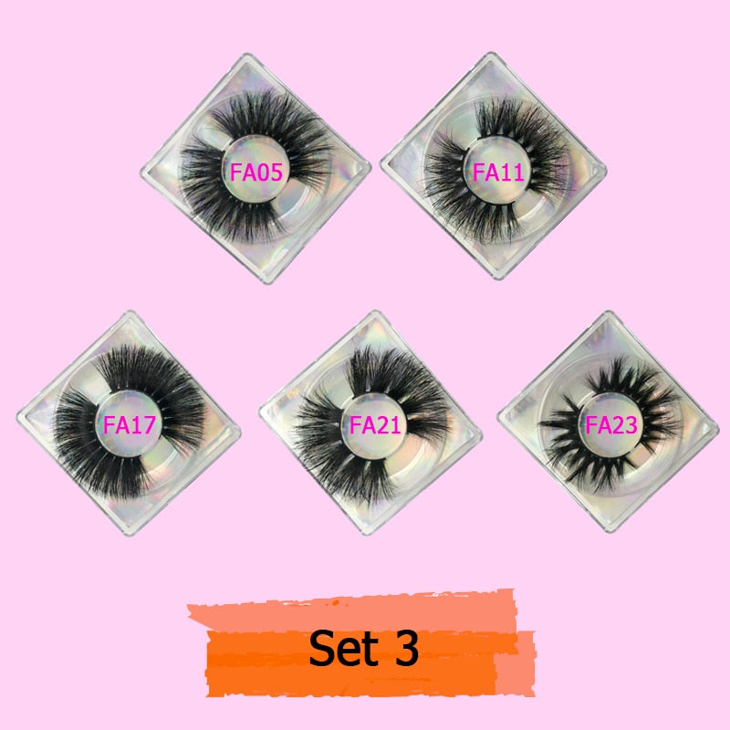 Mink Eyelash 10/20/30 Pairs Fake Lashes 5D Mink Lashes Magnetic Eyelashes 25mm False Lashes
