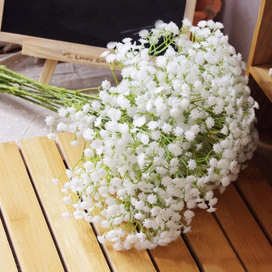 90Heads 52cm Babies Breath Artificial Flowers Plastic Gypsophila DIY Floral Bouquets Arrangement Home Decoration