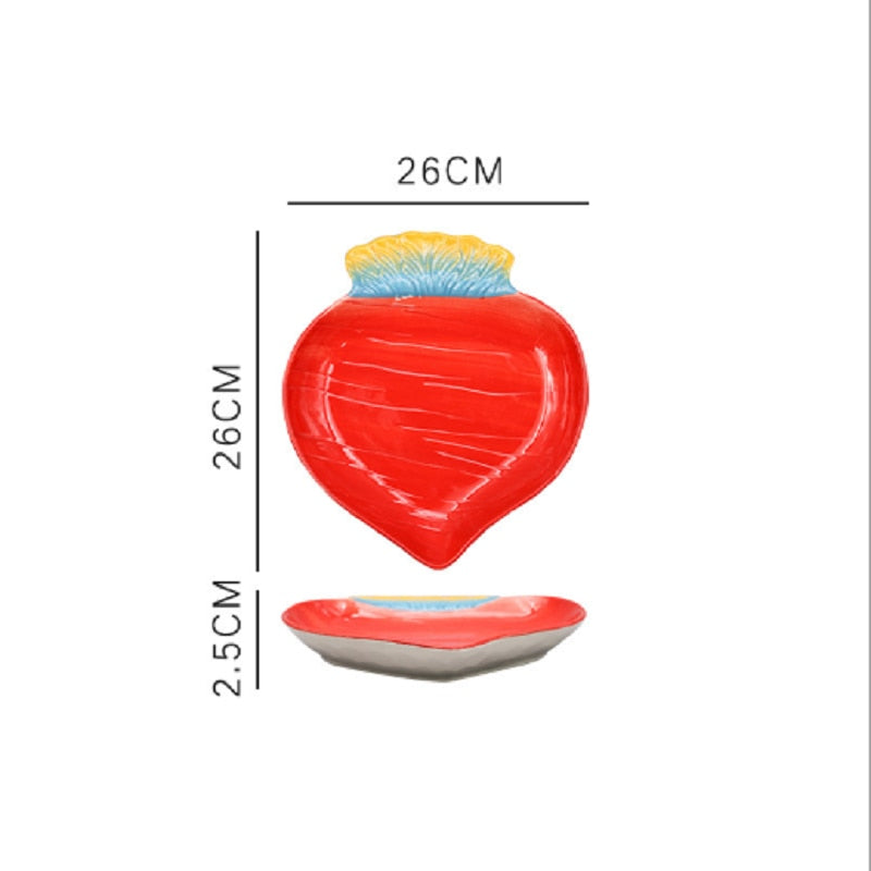 Fruit Shaped Ceramic Salad Plate Creative Cute Household Dishes Snack Dishes Withunfathomable Plate