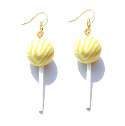 Resin Lollipop Drop Earrings Jewelry Custom Made Handmade Cute Cotton Candy