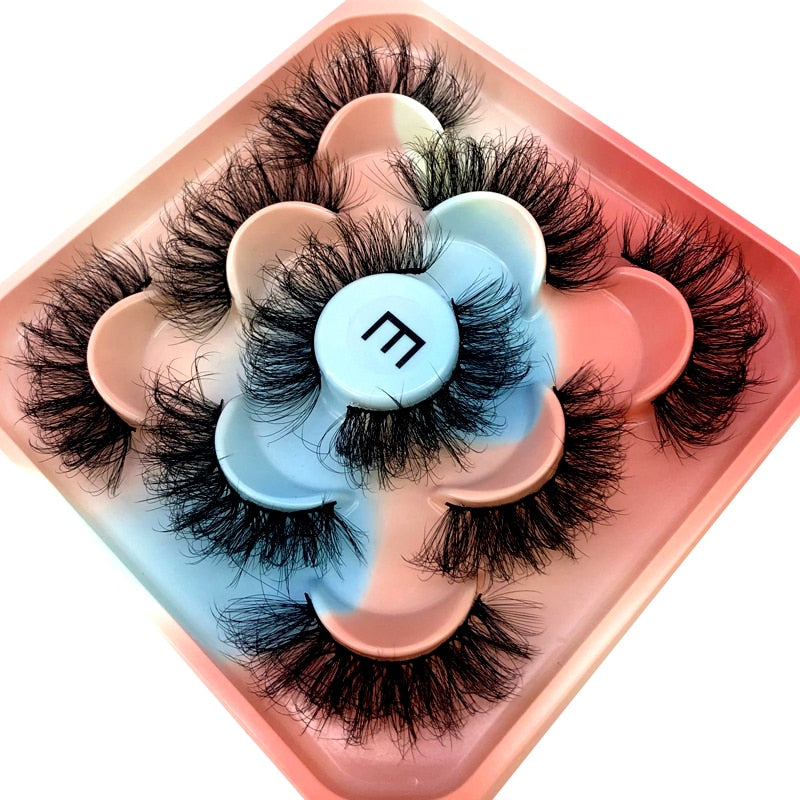 5 Pairs 3D Mink Lashes Natural Mink False Eyelashes Dramatic Volume Fake Eyelash Extension Faux Cils