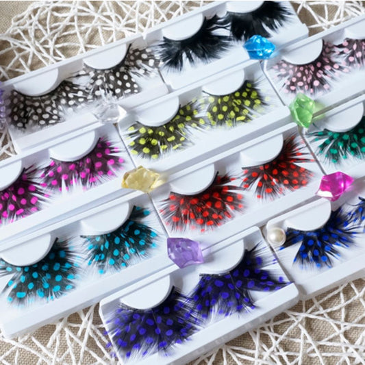 1Pair Bushy Feathers Exaggerate False Eyelashes Stage Catwalk Art Fake Eyelashes 100% Handmade Eyelash Extension