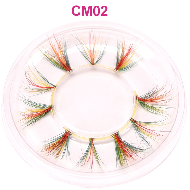 Pink Red Purple Colored Eyelashes Bulk Rainbow Eyelashes 100% 3D Real Mink Colorful Lashes