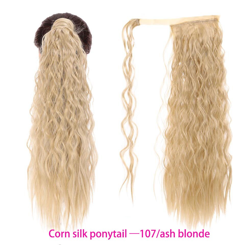 Synthetic Long Straight Wrap Around Clip In Ponytail Hair Extension Heat Resistant Hair Wig