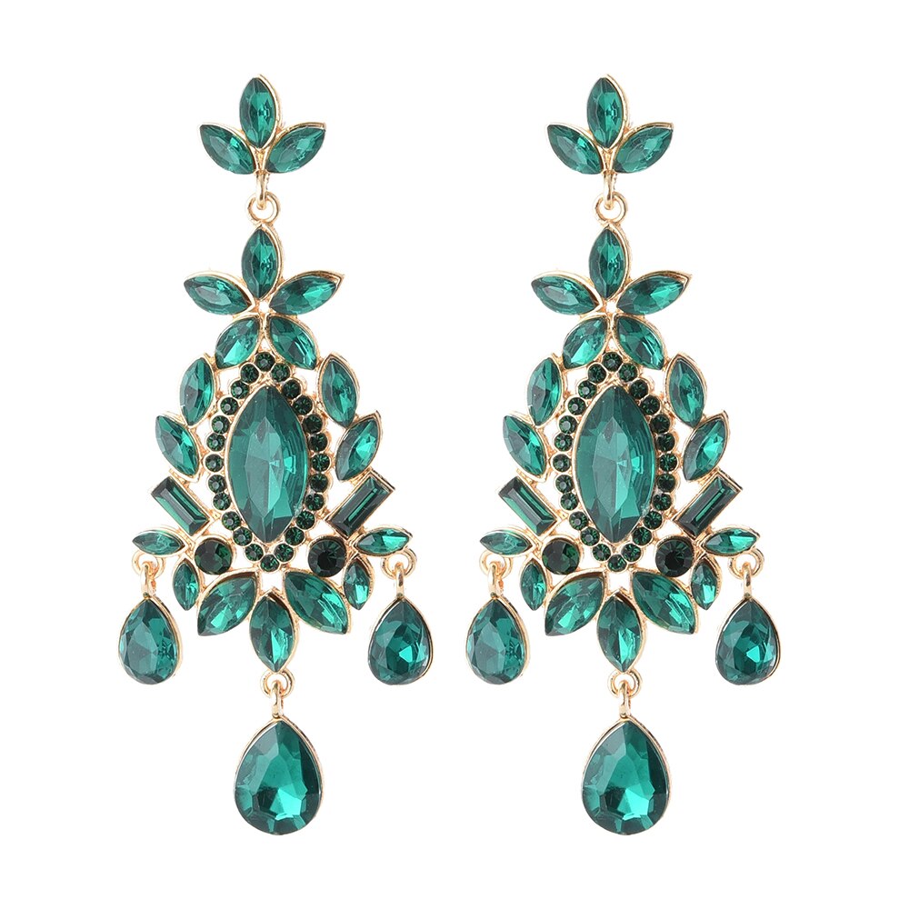 Colorful Crystal Earrings Jewelry Clear Pure Rhinestone Earring Accessories