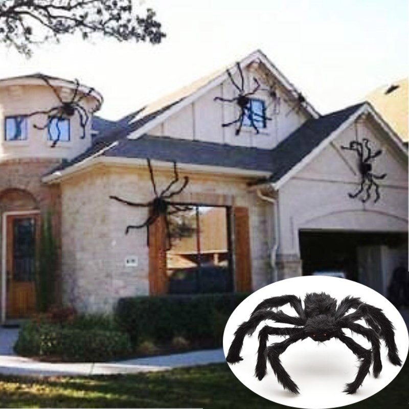 200 cm Halloween Hanging Decoration Horror Giant SPIDER Decor House Haunted Outdoor Yard Halloween Spider Decor for Home Party