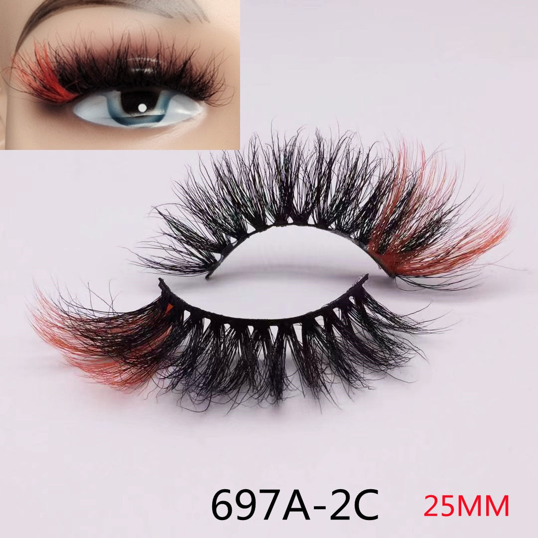 Rainbow Eye Lashes Cruelty Free Silk Lace Colored Eyelashes Dramatic Makeup Beauty Purple/pink/blue Cilias ombre eyelashes