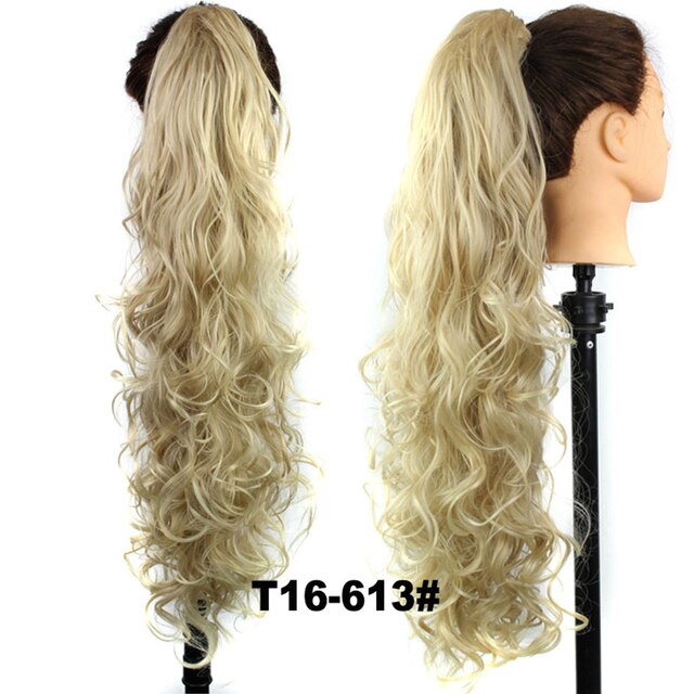 Synthetic Long Wave Ponytail 28 Inch Claw Clip In Hairpieces For Women PonyTail Natural Fake Hair Hairpiece Heat Resistant