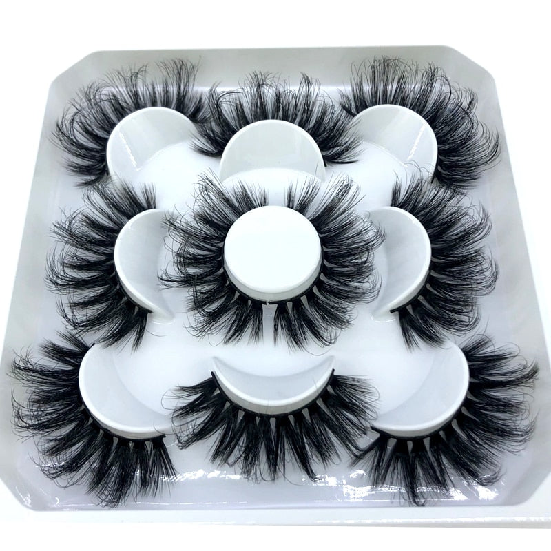 5 pairs 8-25mm natural 3D false eyelashes fake lashes Mink Lashes extension