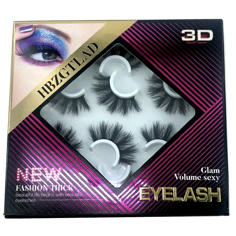 2/4/6pairs natural false eyelashes fake lashes long 3D mink extension