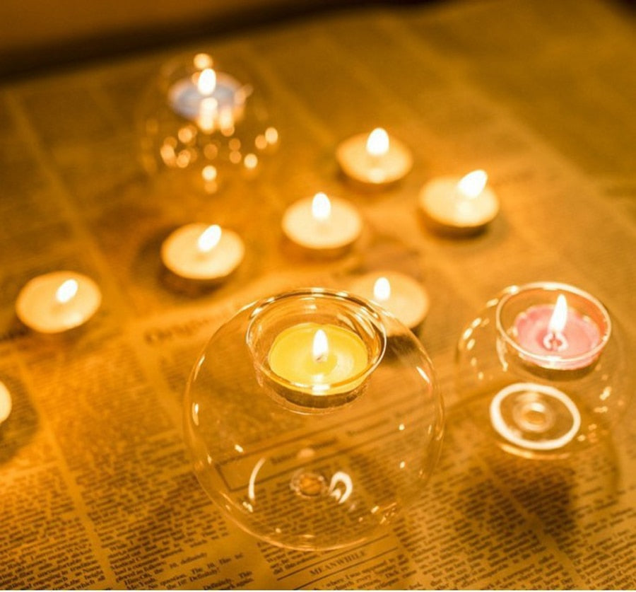 European Crystal Glass Candle Holder Decor Dining Table Romantic Wedding Bar Party Home Decorations