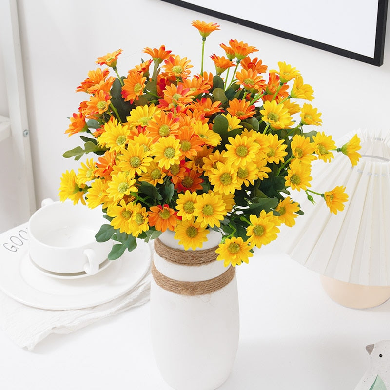 Autumn Artificial Daisy Flowers Silk Bouquet Fake Flower DIY Decor for Vase Home Wedding Christmas Decorative