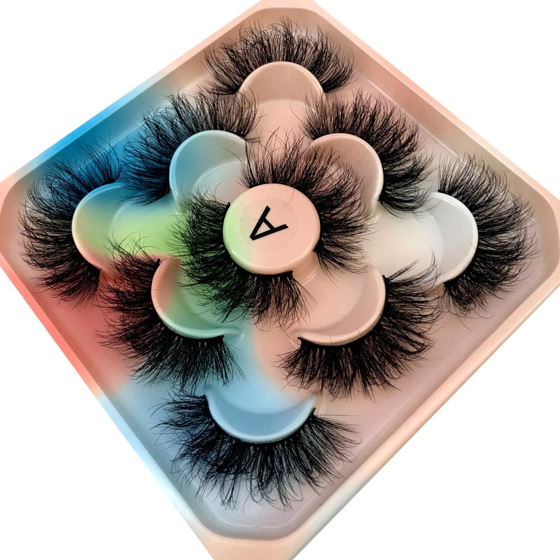 5 Pairs 3D Mink Lashes Natural Mink False Eyelashes Dramatic Volume Fake Eyelash Extension Faux Cils