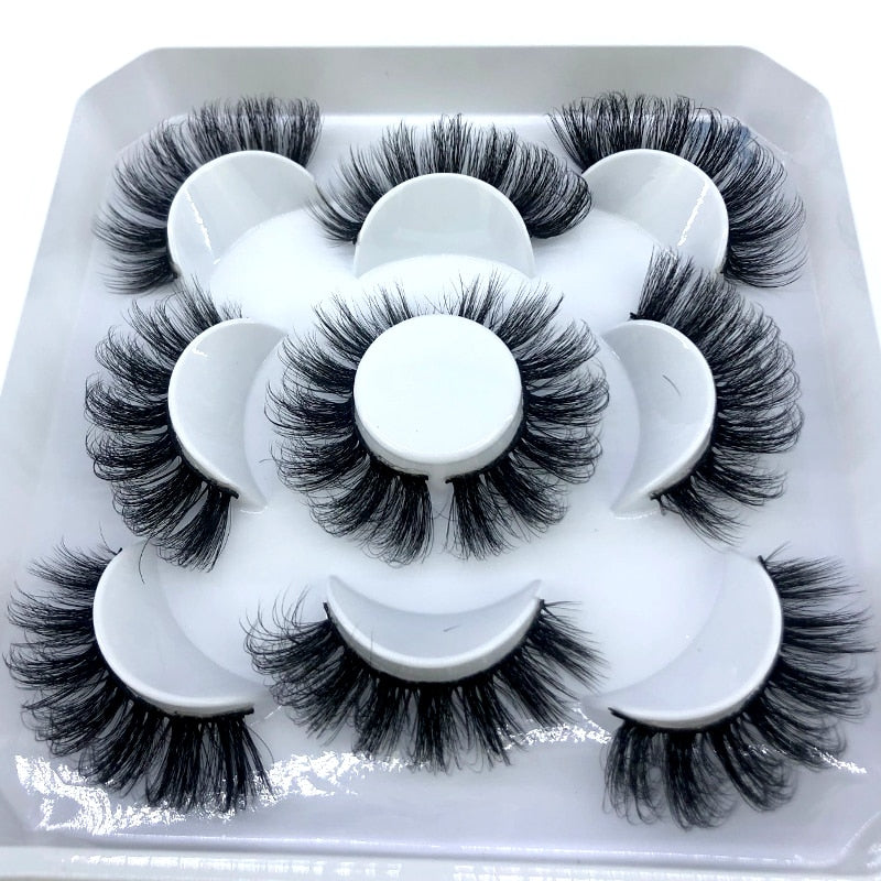 5 pairs 8-25mm natural 3D false eyelashes fake lashes Mink Lashes extension
