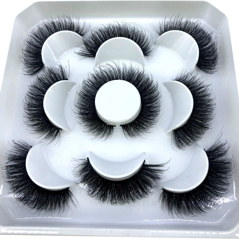 5 pairs 8-25mm natural 3D false eyelashes fake lashes Mink Lashes extension