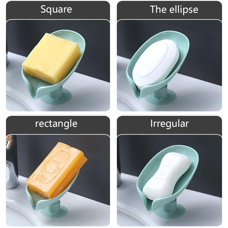 2PCS Suction Cup Soap dish For bathroom Kitchen Shower Portable Leaf Soap Holder Plastic accessories