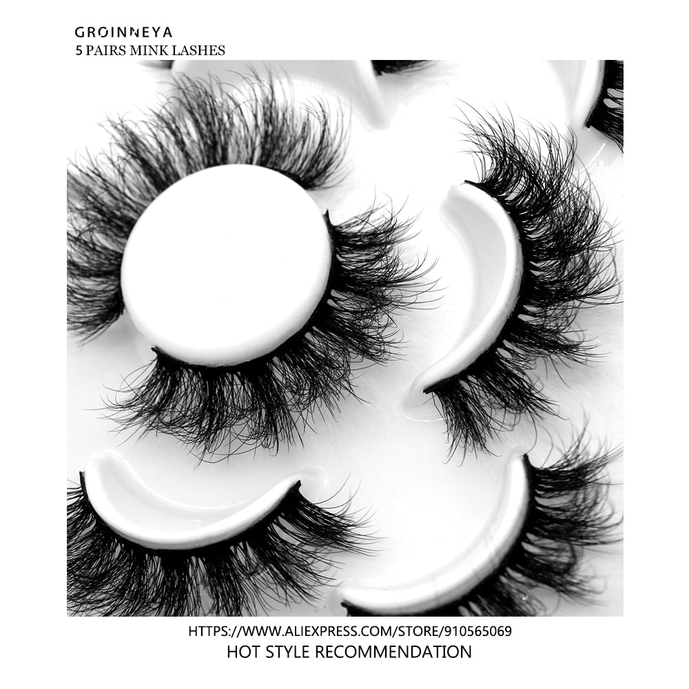 5 Pairs 3D Mink Lashes Natural Eyelashes Dramatic False Eyelashes Faux Cils Fake Eyelashes