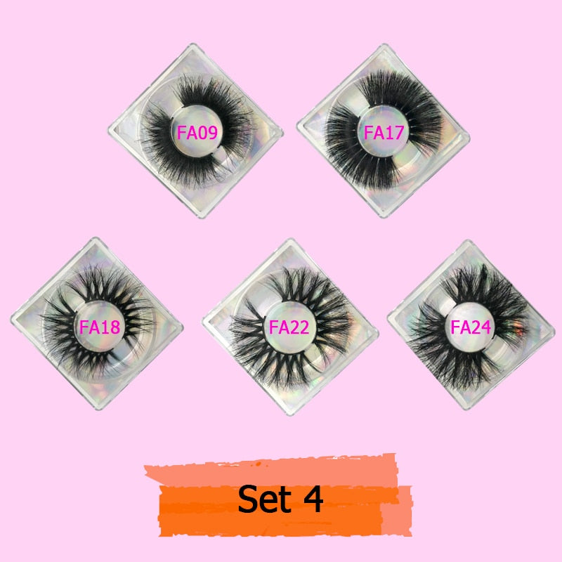 Mink Eyelash 10/20/30 Pairs Fake Lashes 5D Mink Lashes Magnetic Eyelashes 25mm False Lashes