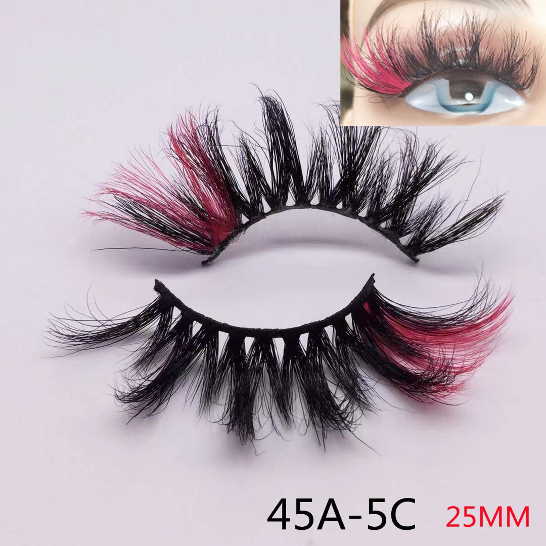 Rainbow Eye Lashes Cruelty Free Silk Lace Colored Eyelashes Dramatic Makeup Beauty Purple/pink/blue Cilias ombre eyelashes