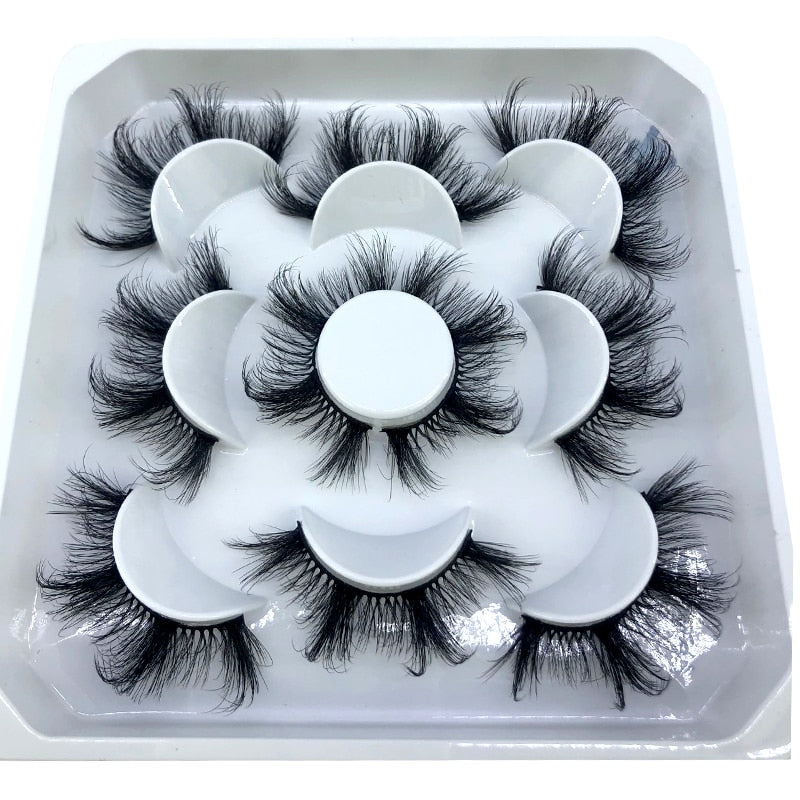 2/4/6pairs natural false eyelashes fake lashes long 3D mink extension
