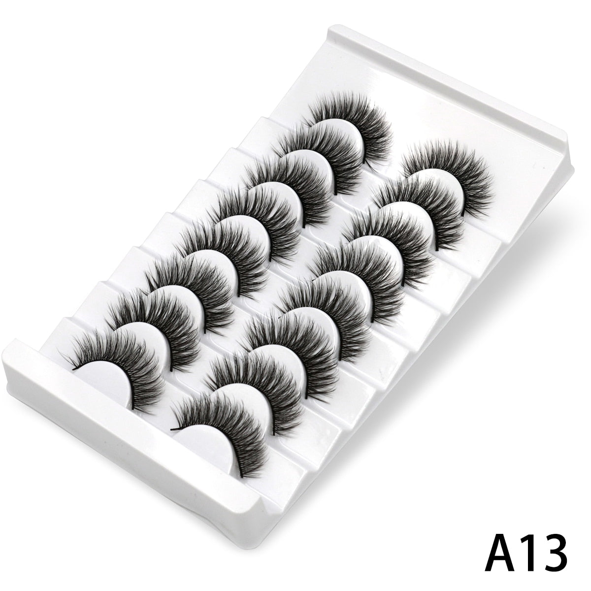 3D Mink Lashes 2/5/8 Pairs Natural False Eyelashes Fluffy Soft Wispy Volume Dramatic Long Cross Eyelash Extension