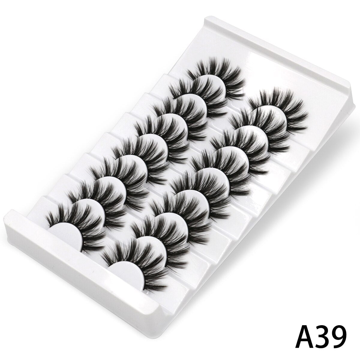 3D Mink Lashes 2/5/8 Pairs Natural False Eyelashes Fluffy Soft Wispy Volume Dramatic Long Cross Eyelash Extension
