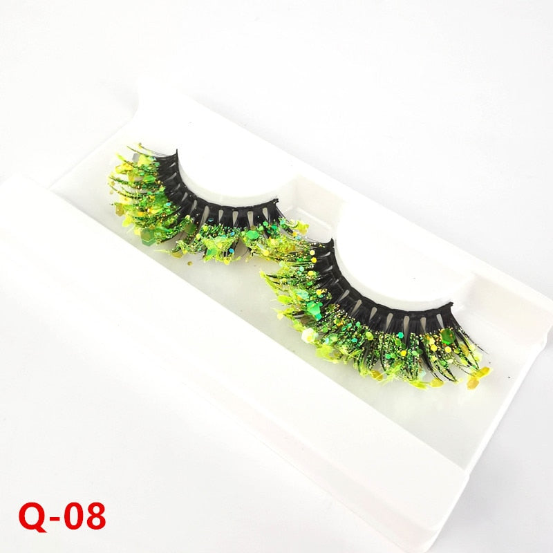 Mink color lashes natural long fluffy individual dramatic colorful false eyelashes