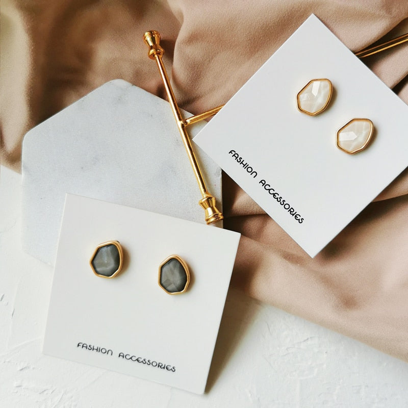 Metal contracted irregular earring polygon stud earrings Vintage stud earrings jewelry