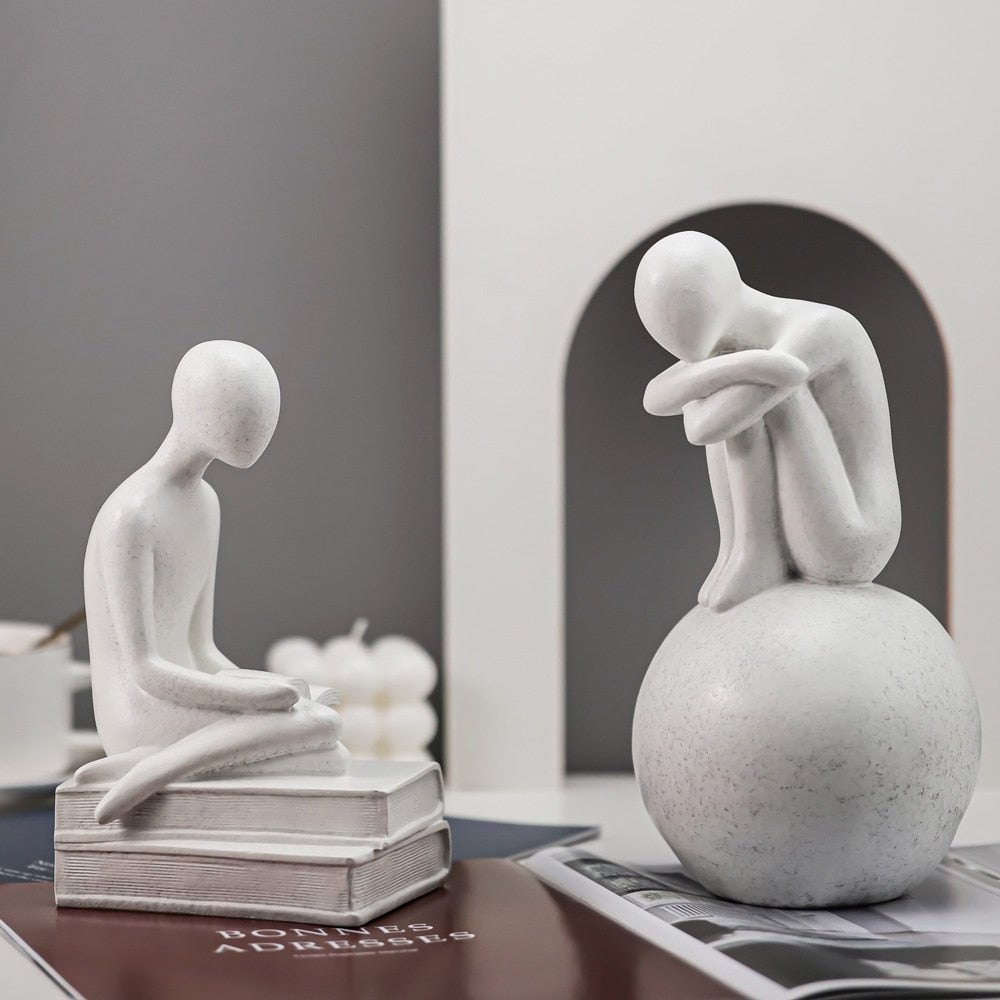 Abstract Sculpture Figurines for Interior Home Decoration Accessories Modern Decorative Figures House Decoration Office Decor